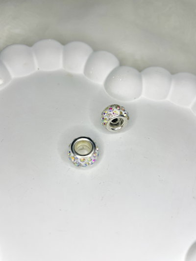 Charm Strass Redondo Blanco tornasol
