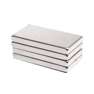 31213-Pack x4: Imanes De Neodimio 20x10x3mm Potentes Niquelados **SIN Adhesivo**