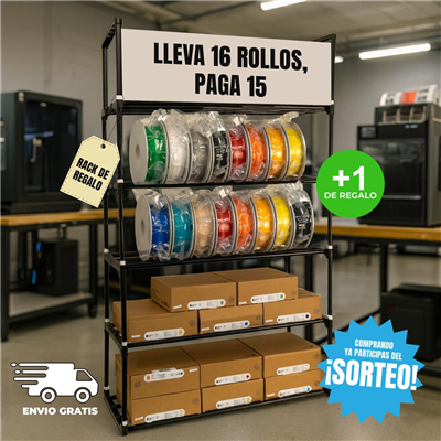 40902-Combo Pla Lite Bambu Lab 15+1u: 6 CON + 10 SIN Carretel + Filarack + Envío + Sorteo