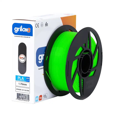 32351- Filamento GRILON3 PLA 850 VERDE UV GLOW 1.75 MM X 1 KG