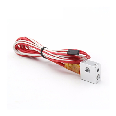 30915-Kit partes hotend MK8: Bloque+Termistor+Cartucho (Term. Nro1 Marlin) 12v40w