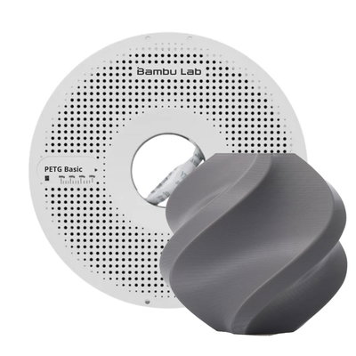 40935-G00-D00-1.75- Filamento Bambu Lab PETG Basic Gris - Con Carrete Reutilizable 1kg