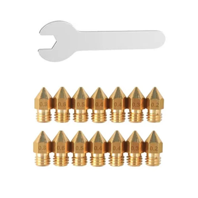 31705-Kit picos de bronce MK8 filamento 1.75 - 20 picos + llave