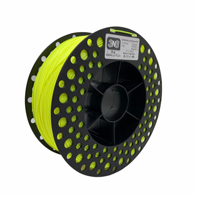 40368- Filamento 3N3 PLA AMARILLO FLUO 1.75 MM X 1 KG M80IAM175CJ
