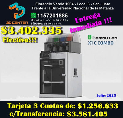 32858-Impresora 3D Bambu Lab X1 Series Combo **ENTREGA INMEDIATA**