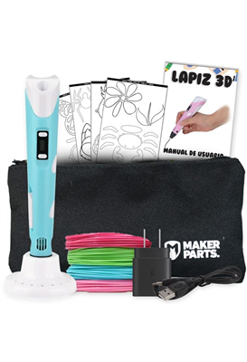 30224-Lápiz 3D 2.0 con pantalla y regulador de temperatura + Pack de 4 colores de filament