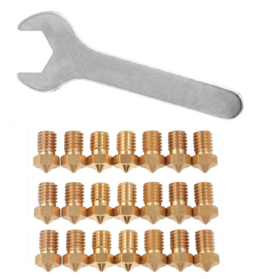 31709-Kit picos de bronce E3D filamento 1.75 - 20 picos + llave
