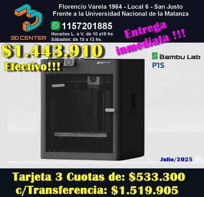 33670-Impresora 3D Bambu Lab P1s **ENTREGA INMEDIATA**
