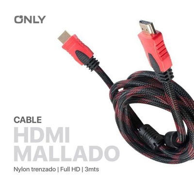 CABLE HDMI MALLADO 3M – OD:7.8MM, 1.4V
