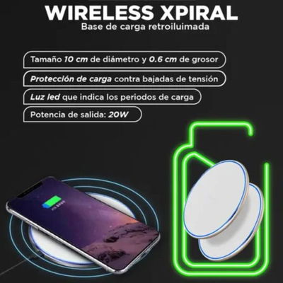 CARGADOR WIRELESS MODS-723 XPIRAL – XAEA – BLANCO