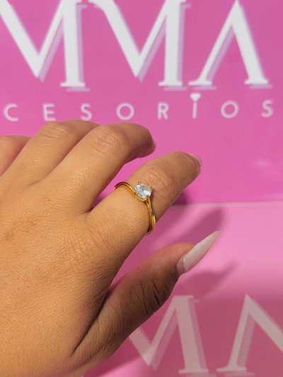 Anillos Piedras dorado