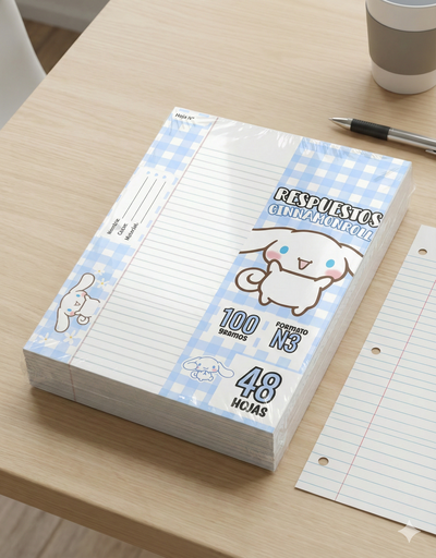 Hojas De Carpeta N3 Personalizadas Personajes X48 Hojas