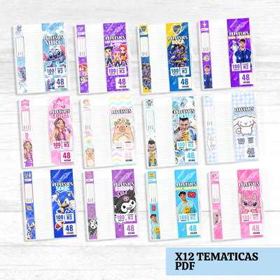 PDF HOJAS N3 MARGEN PERSONALIZADO x12 TEMATICAS