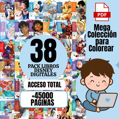 Mega Pack de 38 Libros para Colorear DISNEY