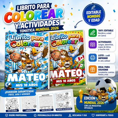 LIBRITOS A5 MUNDIAL 2026 EDITABLE EN CANVA