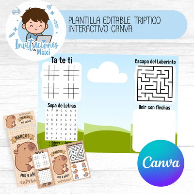 PLANTILLA EDITABLE TRÍPTICO INTERACTIVO CANVA