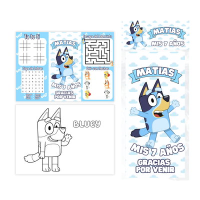 TRIPTICO PERSONALIZADO BLUEY PERSONALIZADO PDF LISTO PARA IMPRIMIR