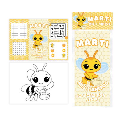 TRIPTICO PERSONALIZADO ABEJITA CHIQUITITA PERSONALIZADO PDF LISTO PARA IMPRIMIR