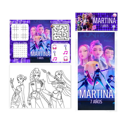 TRIPTICO PERSONALIZADO GUERRERAS KPOP PERSONALIZADO PDF LISTO PARA IMPRIMIR