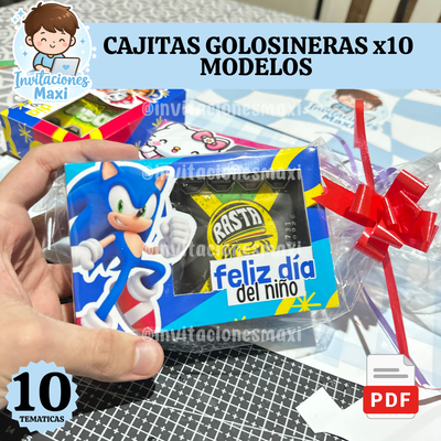 CAJITAS GOLOSINERAS CON VISOR 10 TEMATICAS