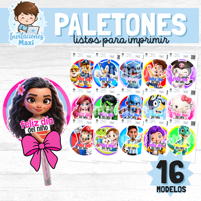 PALETONES GOLOSINEROS x16 TEMATICAS