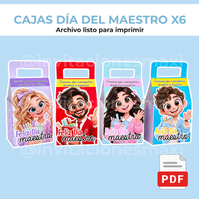 Cajitas dia del maestro x6