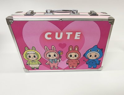 VALIJA METÁLICA DE ARTE LABUBU ROSA