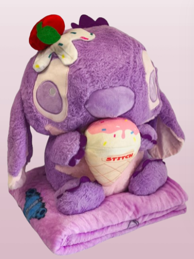 PELUCHE STITCH LILA CON MANTA 