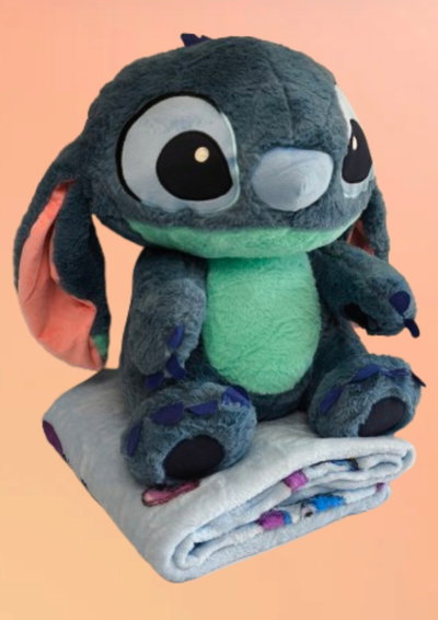 PELUCHE STITCH AZUL CON MANTA 