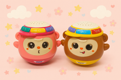 JUGUETE MUSICAL CON PROYECTOR DE MONO ROSA