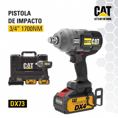Pistola de Impacto Inalámbrica Caterpillar DX73 | 3/4" | Brushless | 3 Niveles de Potencia