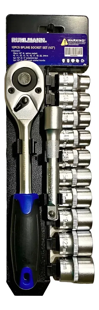 Juego de 12 tubos estriados 1/2" con crique – Ruhlmann