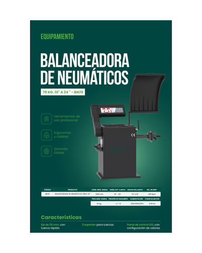 Balanceadora de Ruedas Brandsteel Profesional 220V para Autos y Camionetas (10” a 24”)