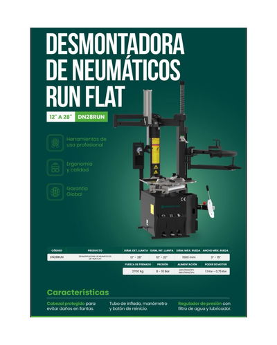 Desmontadora de Neumáticos Run-Flat Brandsteel Profesional hasta 24”