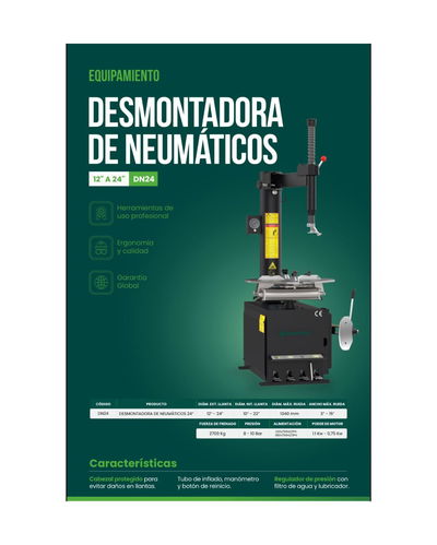 Desmontadora de Neumáticos Profesional Brandsteel hasta 24” para Taller