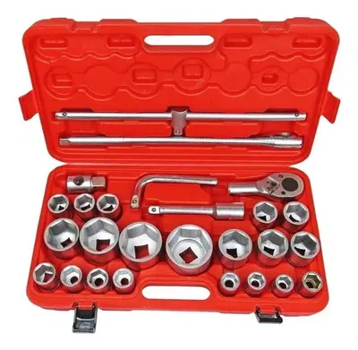 Caja Juego Tubos Camionero Bocallaves 3/4 Y 1 Pulg 26 Piezas Davidson