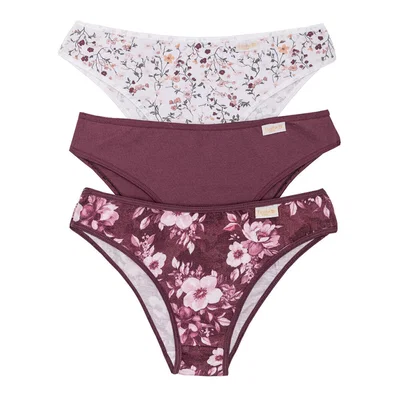 PACK X 3 DE VEDETINA ESPECIAL DE ALGODÓN LYCRA ESTAMPADO LIBERTY MALBEC