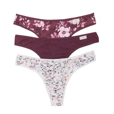 PACK x 3 de Colaless Especial de Algodón Lycra Estampado Liberty Malbec