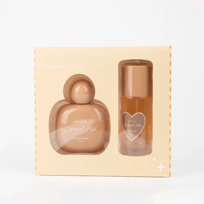 Kit Caramel Kiss de City Girl, incluye perfume de 50ml y body splash de 85 ml