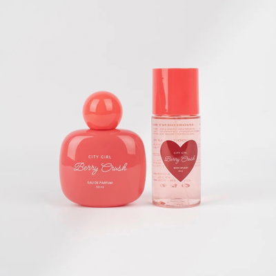 Kit Berry Crush de City Girl, incluye un perfume de 50ml y un body splash de 85ml
