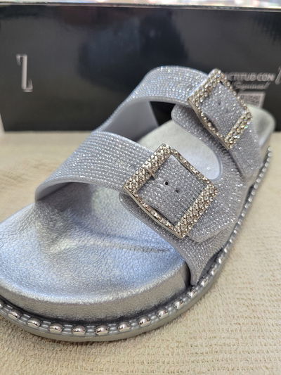 Zueco BirkZ Plateado glitter