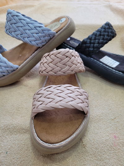 Sandalia 2 tiras trenzada Colores Moda