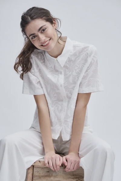 Camisa Flamenco Blanco Estancias