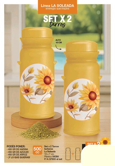 Set x 2 tarros lecheros 500cc 