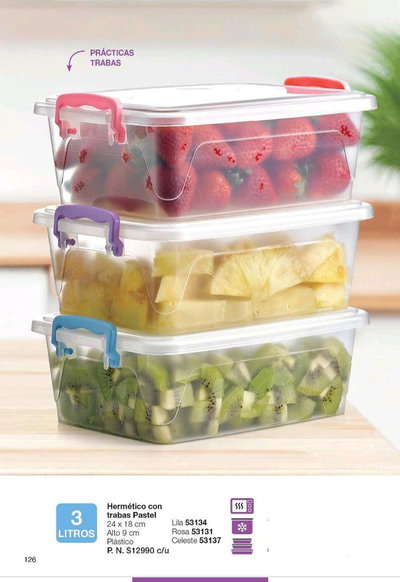 Hermético con trabas 3 lts 