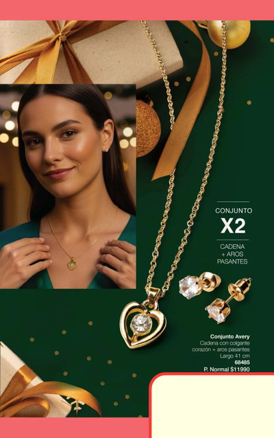 Conjunto cadena con dije + aros