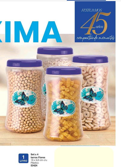 Set x 4 tarros 1 litro