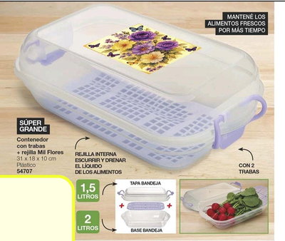 Contenedor con trabas + rejilla 