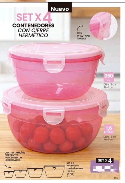 Set x 4 herméticos 