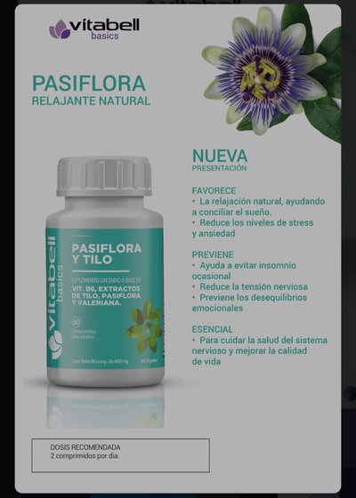 Pasiflora y tilo 60 comprimidos 